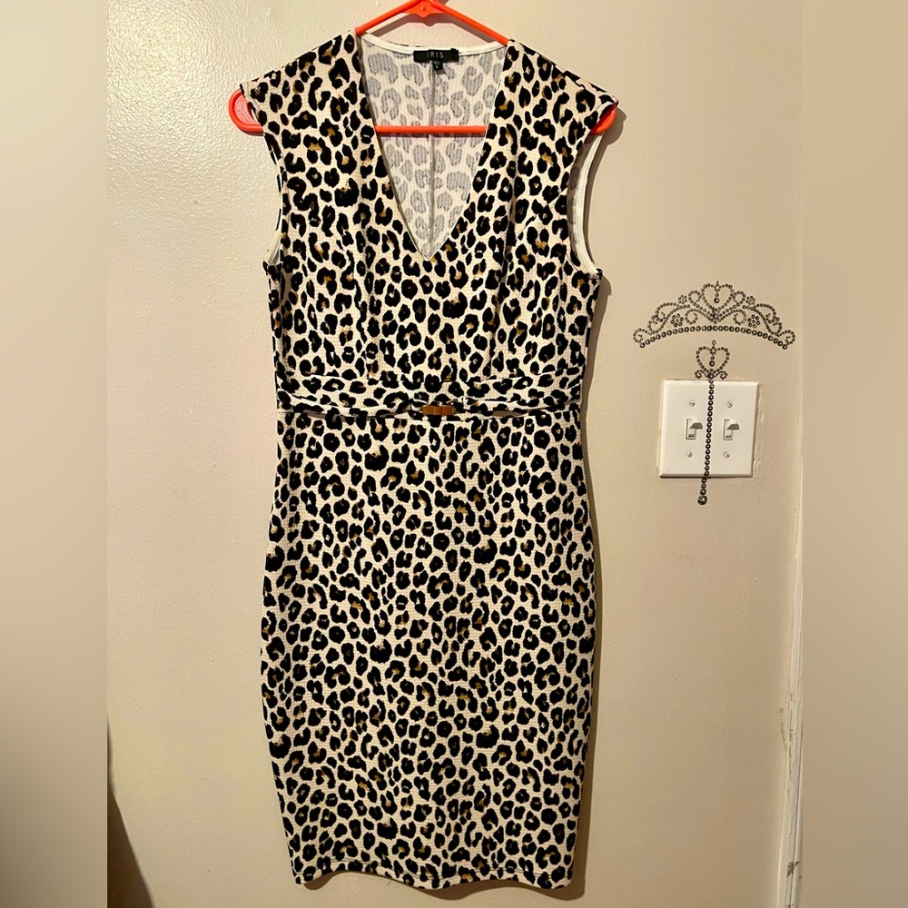 Cheetah Print Midi Dress